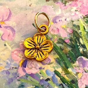 5/$10❤️❤️❤️NEW BRASS FLOWER CHARM PENDANT